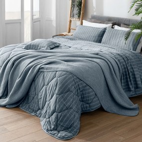 Trapunta matrimoniale blu righe Eco Dreams