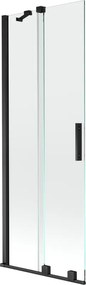 Mexen Velar paratia da bagno scorrevole a 2 pannelli 75 x 150 cm, trasparente, nero - 896-075-000-01-70
