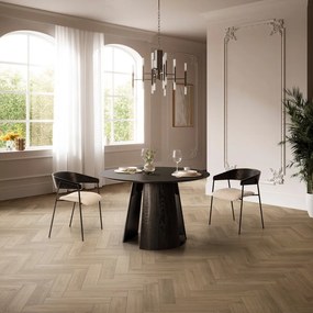 Tavolo da pranzo rotondo con piano nero ø 120 cm Zuri – MOME