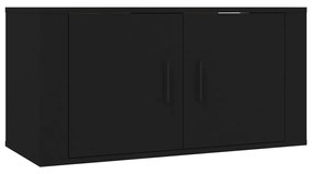 Set mobili porta tv 3 pz nero in legno multistrato