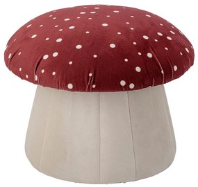 Pouf per bambini in velluto rosso e bianco Lue - Bloomingville Mini