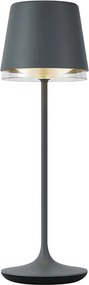 Lampada da tavolo grigio scuro con LED IP65 ricaricabile con stazione di ricarica - Bass