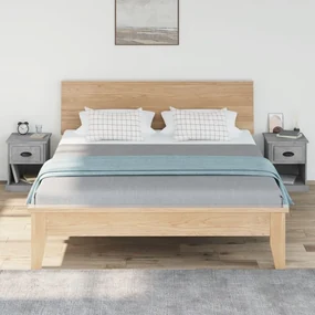 Comodini 2 pz grigio cemento 39x39x47,5 cm in legno multistrato