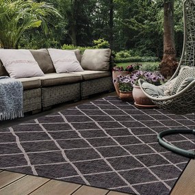 Tappeto Veranda geometrico nero, L 230 x L 160 cm