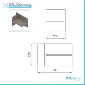 Inserto reversibile in grigio cemento per mobile bagno sospeso aperto Master