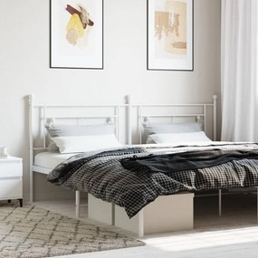 Testiera İn Metallo Bianco 193 Cm /