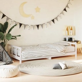 Giroletto Per Bambini Bianco 90x200cm İn Legno Massello Di Pino /