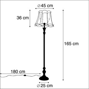 Lampada da terra nera con paralume a gabbia Granny 45 cm - CLASSICO