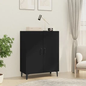 Credenza nera 70x34x90 cm in legno multistrato