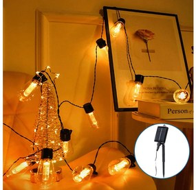 Aigostar - Catena di Natale solare a LED 10xLED/6,5m IP65 bianco caldo