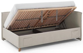 Letto da bambini con sponde beige imbottito con contenitore con rete inclusa 90x200 cm Fun – Meise Möbel