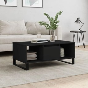 Tavolino Da Salotto Nero 90x50x36,5 Cm İn Legno Multistrato /