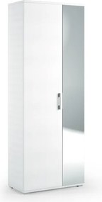 Scarpiera TERRANEO con specchio 2 ante apertura battente, 6 ripiani, L 73 x H 195 x P 35 cm 26 paia, bianco