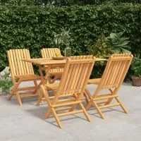 Set da Pranzo per Giardino 5 pz in Legno Massello di Teak 3155003