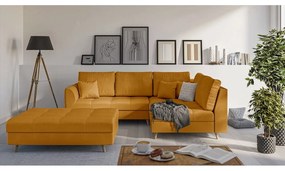 Poggiapiedi in colore senape Ariella - Ropez