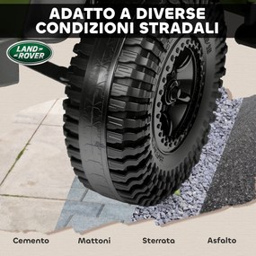 Macchina Elettrica per Bambini Licenza Ufficiale Land Rover Defender 12V con Telecomando Verde...