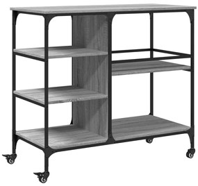 Carrello cucina grigio sonoma 100x45x89,5 cm legno multistrato