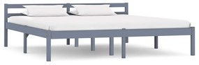 Giroletto Senza Materasso Grigio 160x200 Cm Legno Massello Pino /