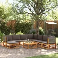 Set Divano Giardino 9 pz con Cuscini Legno Massello di Acacia 3278907