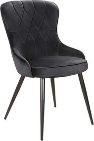 Sedia Lotus in velluto nero Blu19