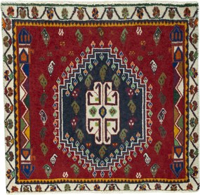 Shiraz Tappeto persiano 60x60 Rosso (Iran) Annodato A Mano
