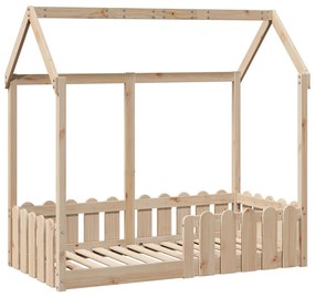 Giroletto casetta per bambini 70x140 cm legno massello di pino