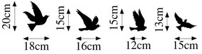 Decorazione murale in metallo in set di 4 pezzi 18x20 cm Birds - Wallity