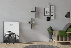 Set 4 Mensole A Parete Design Moderno Rovere Scuro Effetto Legno Face