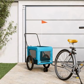 Rimorchio Da Bici Per Animali Blu E Nero Oxford E Ferro /