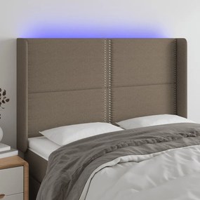 Testiera A Led Tortora 147x16x118/128 Cm İn Tessuto /