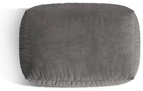 Poggiapiedi componibile grigio con rivestimento in velluto Martina – Micadoni