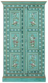 Armadietto verde in mango massiccio 87x152x38 cm Prem – Støraa