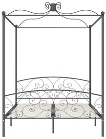 Letto a baldacchino grigio in metallo 180x200 cm