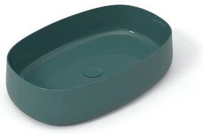 Lavabo da appoggio OLYMPIA CERAMICA ovale in ceramica L 60 x H 14 x P 40 cm verde piletta non inclusa