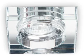 3 Faretti Incasso Quadrato Moderno Blues Alluminio Trasp. 1 Luce Gu10 5W 3000K