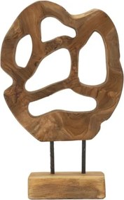 Scultura Lubang In Teak Riciclato Cm 25X10X38 (Pezzi Unici - Non Rip. In Serie)