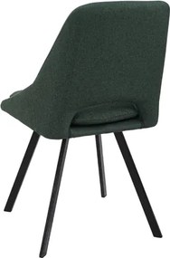 Sedia LINDA in tessuto verde per cucina con cuscino sfoderabile