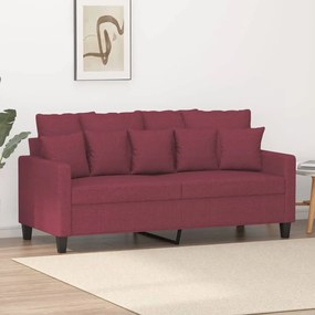 Divano A 2 Posti Rosso Vino 140 Cm İn Tessuto /