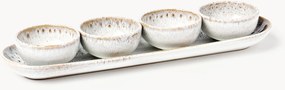 Set ciotole per salse fatte a mano con vassoio da portata Danza 5 pz