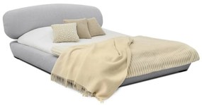 Letto matrimoniale imbottito grigio con doghe in legno 160x200 cm Odette - Scandic