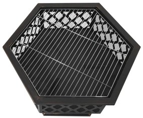 Griglia portatile in legno nero/patinato