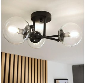 Brilagi - Lampadario a plafone MALIVA 3xE14/15W/230V nero/trasparente