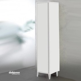 Colonna Armadio/Portascopa A Terra "Mondo 2.0" Da 183 Cm Composto Da Un'Anta Finitura Bianco Opaco/Bianco Laccato