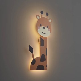 Lampada da parete per bambini marrone con LED dimmerabile a 3 livelli - Gigi la Giraffa