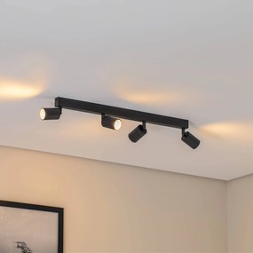 TK Lighting Faretto da soffitto Top, nero, 83 cm, a 4 luci, metallo, GU10