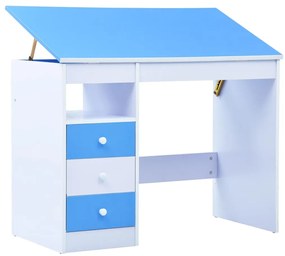 Scrivania Da Disegno Per Bambini Inclinabile Blu E Bianca /