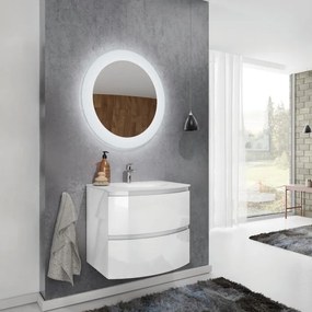 Mobile sottolavabo e lavabo Armonia per vasca centrale bianco lucido L 70 cm
