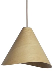 Lampadario in legno a sospensione con cavo 1xE27/60W/230V Ø 33 cm massello/rovere/legno di hevea