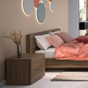 Comodino marrone con 2 cassetti Aurora - TemaHome