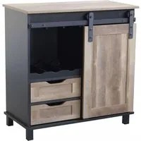 Mobile Yvan 80x40x82 h cm in Legno Nero